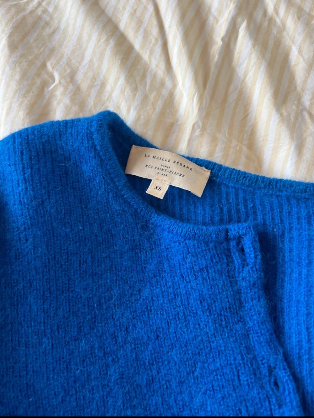 Sezane Gaspard Alpaca Wool Cardigan Sweater Electric Blue Size XS - Picture 7 of 7
